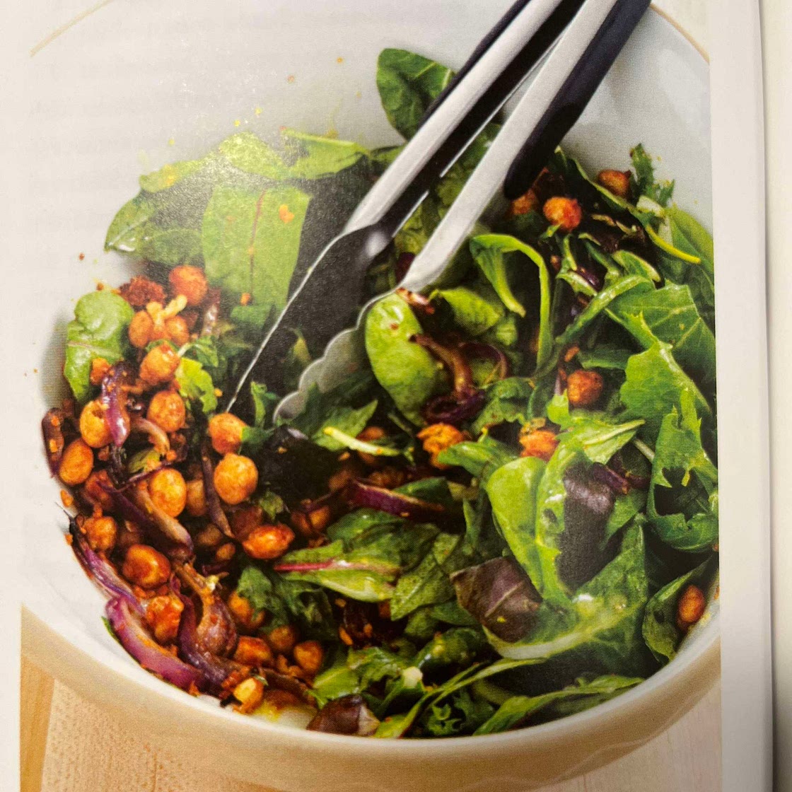 Salad with Crispy Spiced Chickpeas and Honey-Mustard Vinaigrette