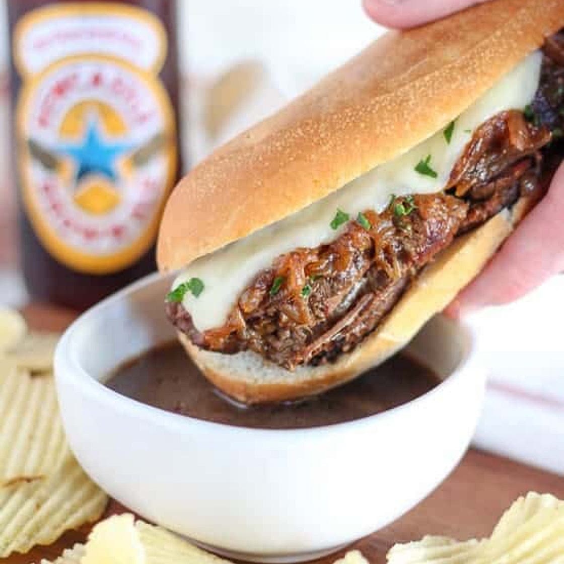 Slow Cooker French Dip Sandwiches