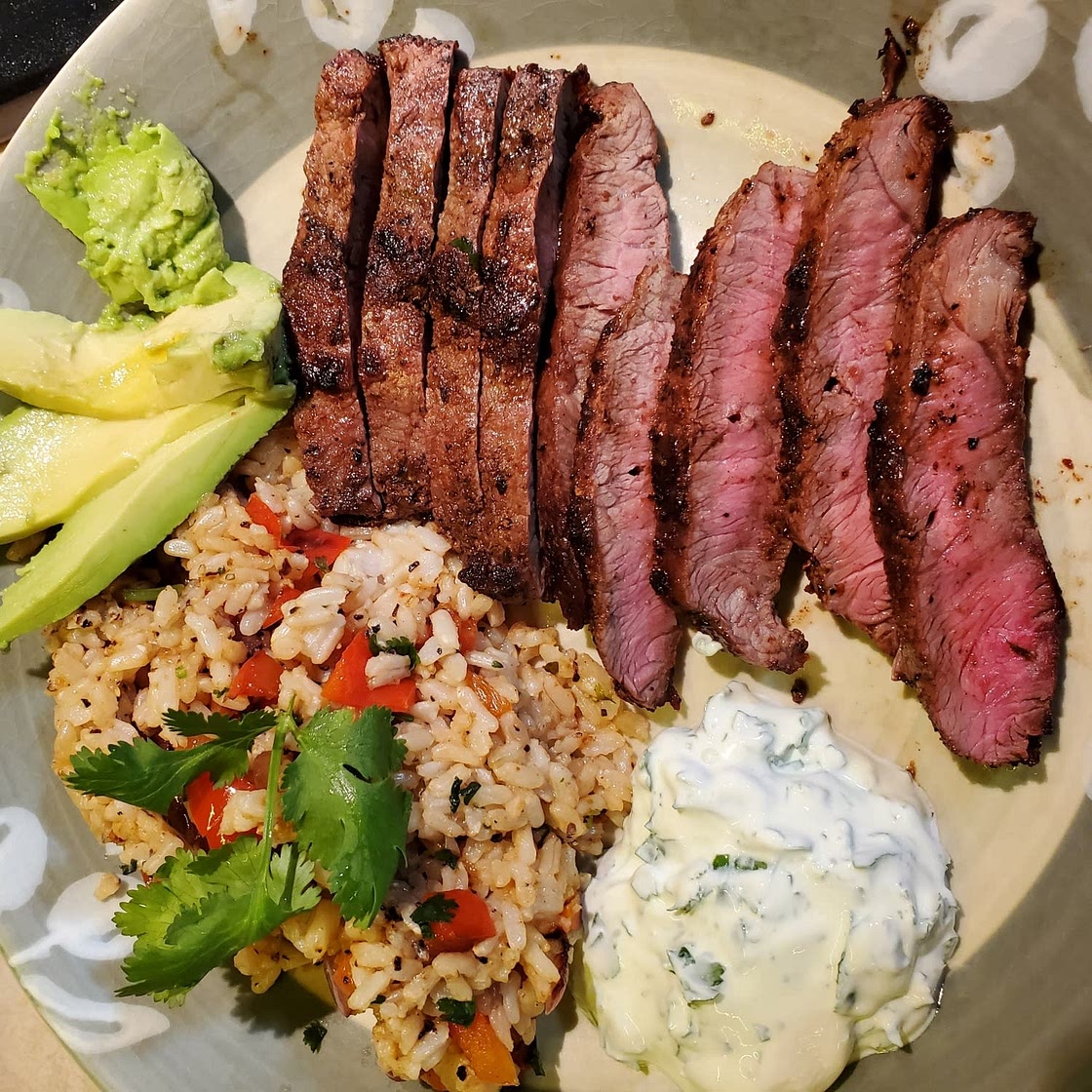 Flank Steak with citrus-cilantro rice