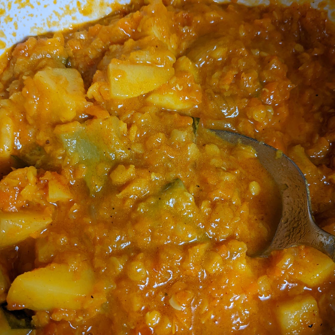 Ethiopian red lentils and veggie wot