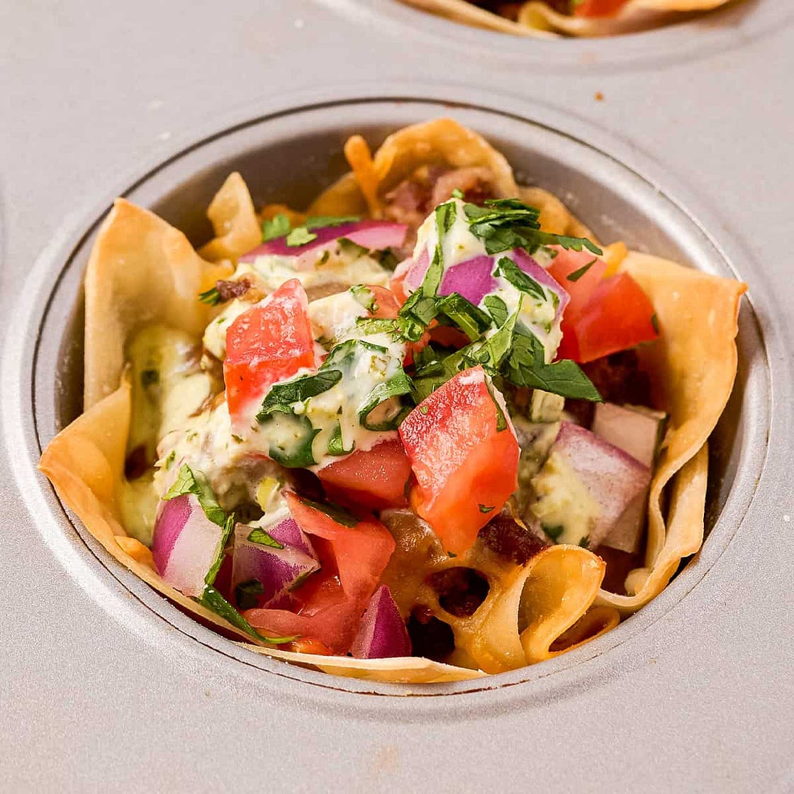 Easy Beef Taco Cups