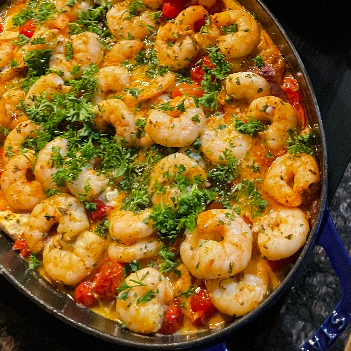 Baked Feta Shrimp and Tomatoes