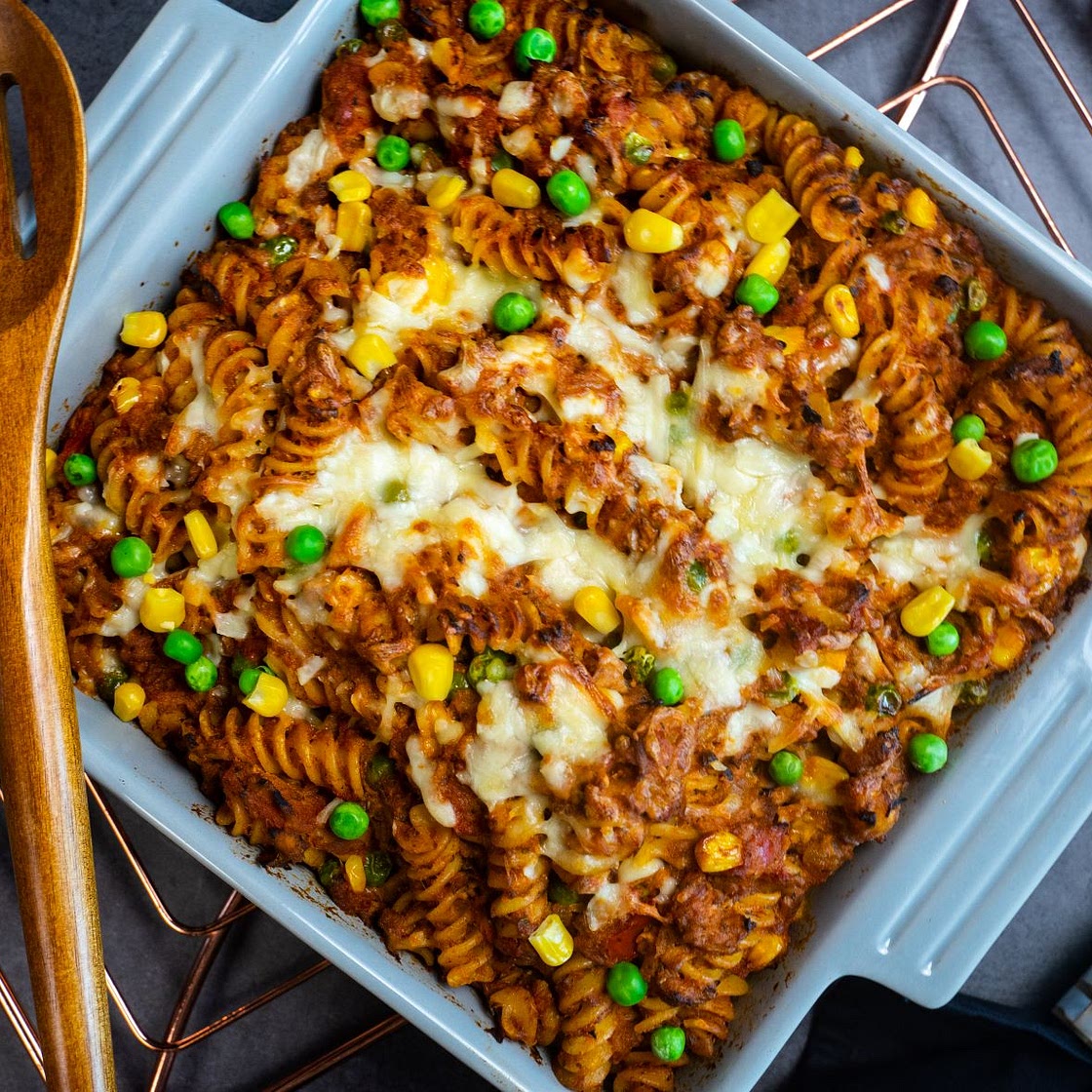 Tuna, Tomato, Mascarpone & Pesto Bake by Pureety