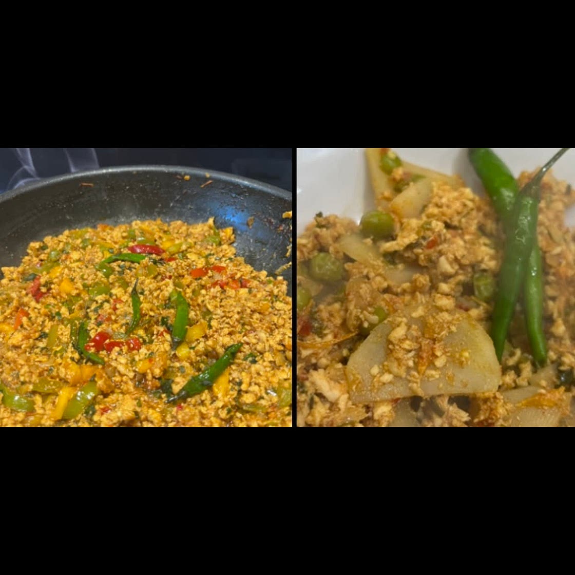 Keema with Potatoes and Peas OR Bell peppers