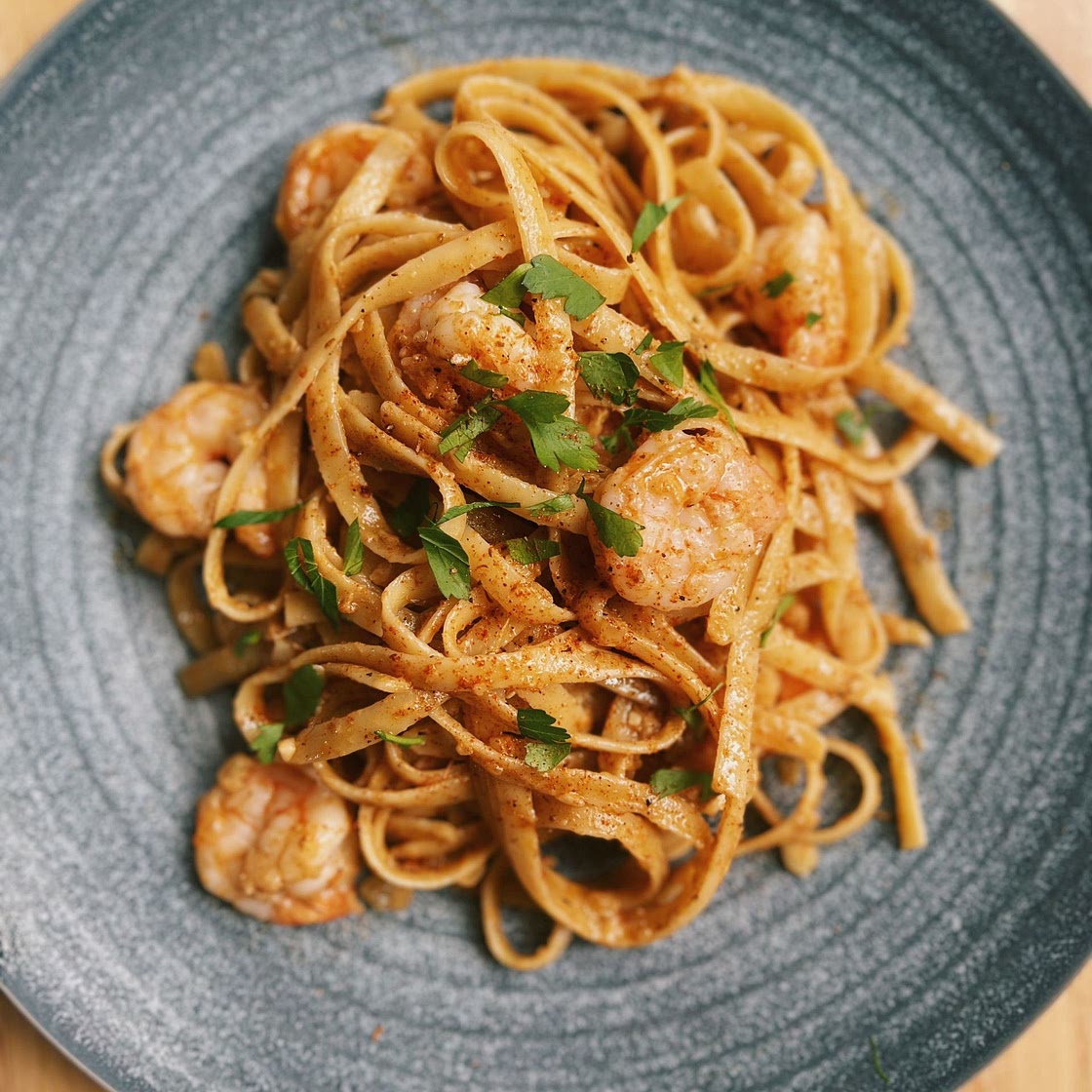 Creamy cajun fettuccine with shrimp 