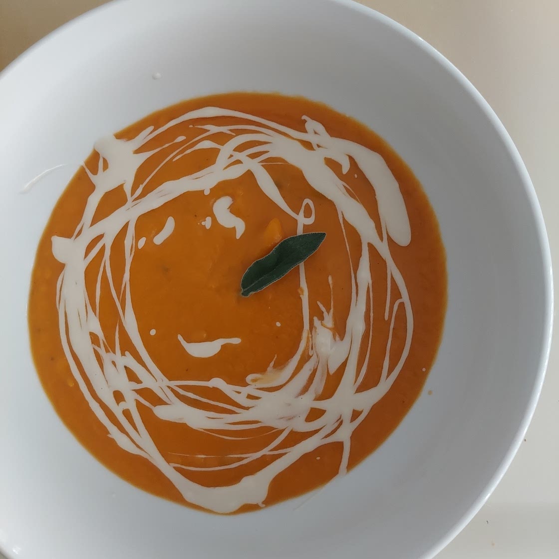Sweet Potato Bisque with maple-sage creme fraiche