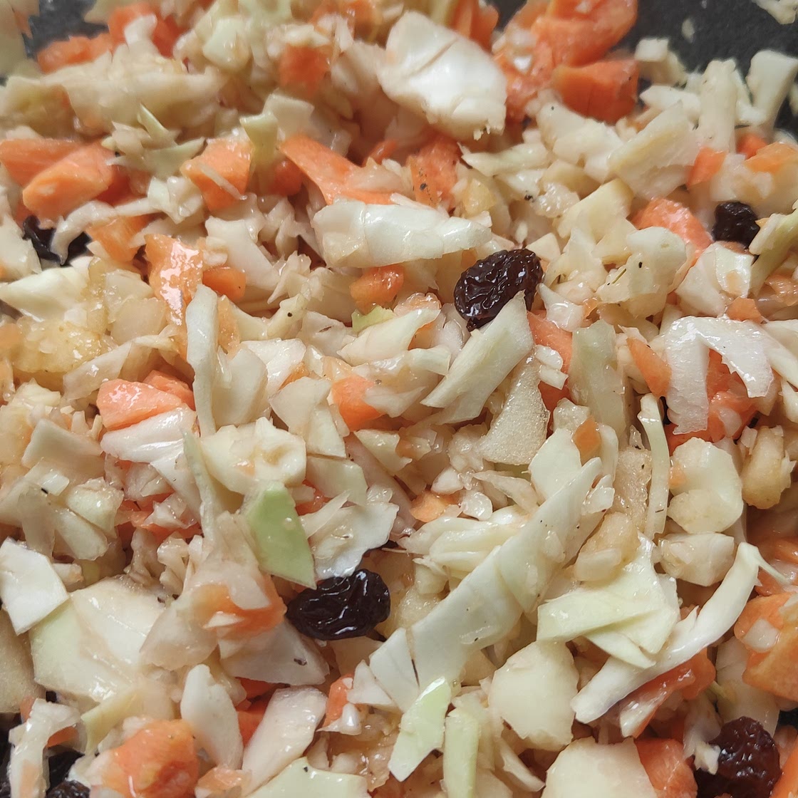 Salade chou carottes pommes