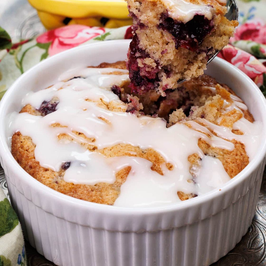 Blueberry Coffee Cake For One