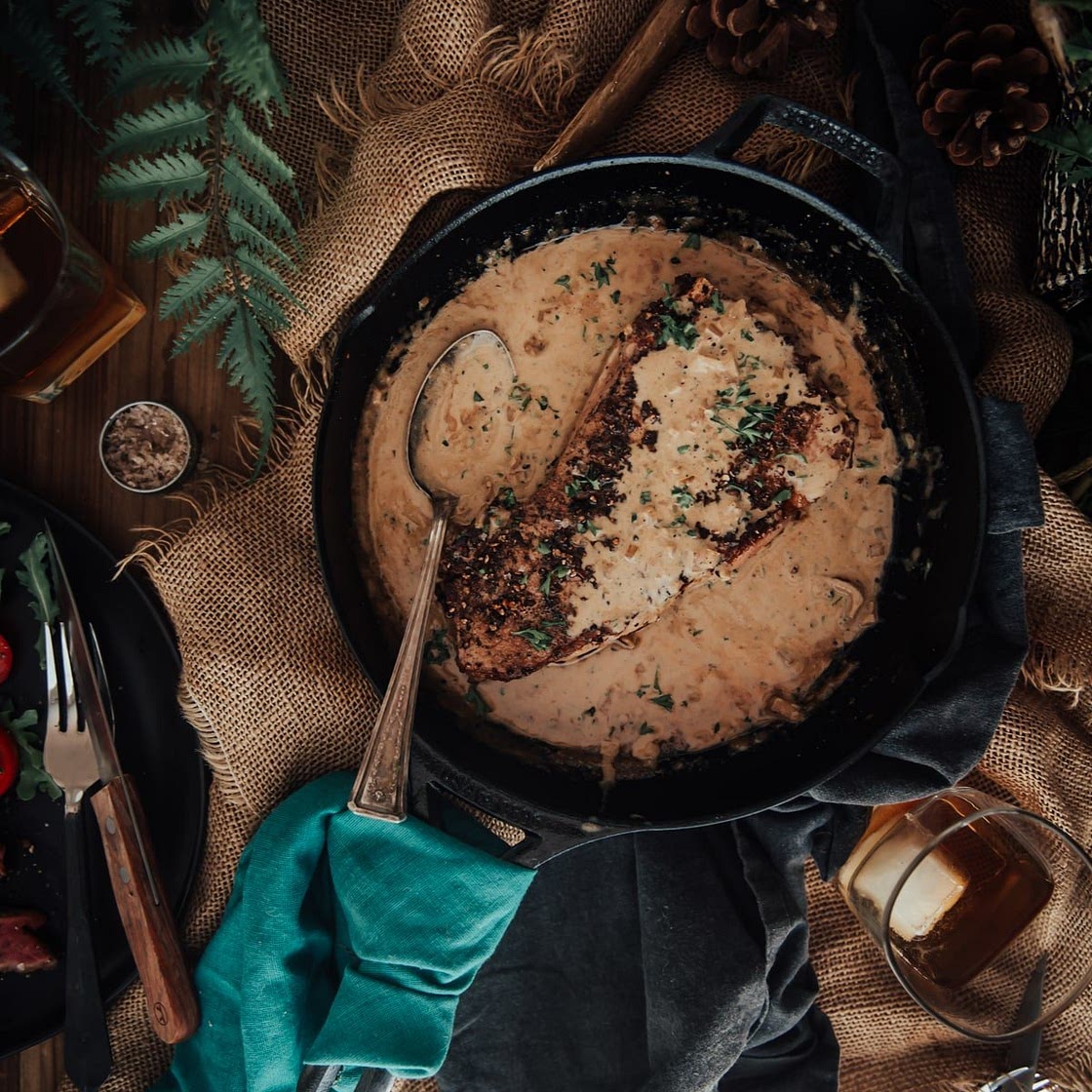 Cast Iron Steak Au Poivre