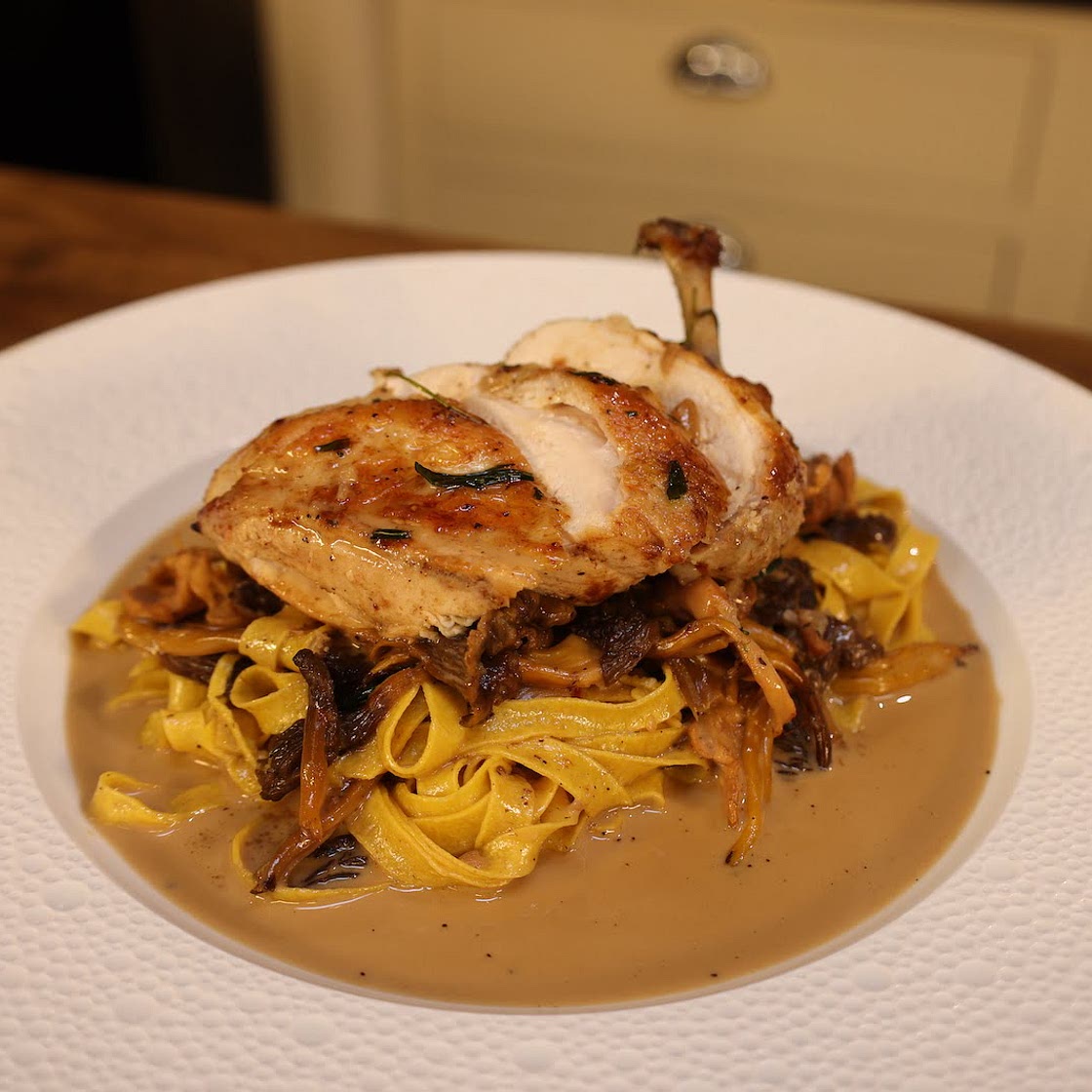 Chicken with Mushroom Sauce and Tagliatelle - James Martin Chef