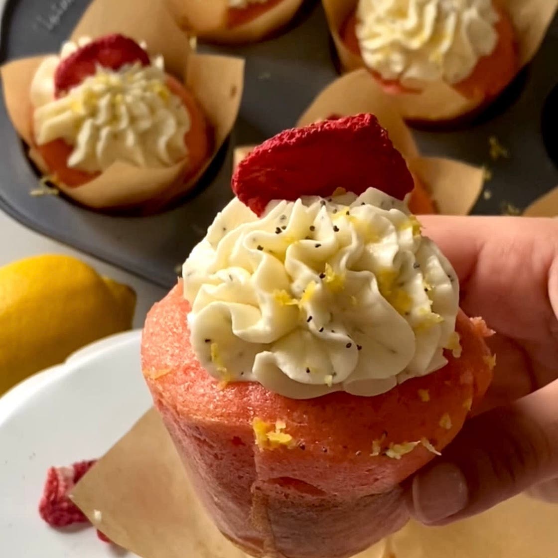 Strawberry-Lemonade Cupcakes