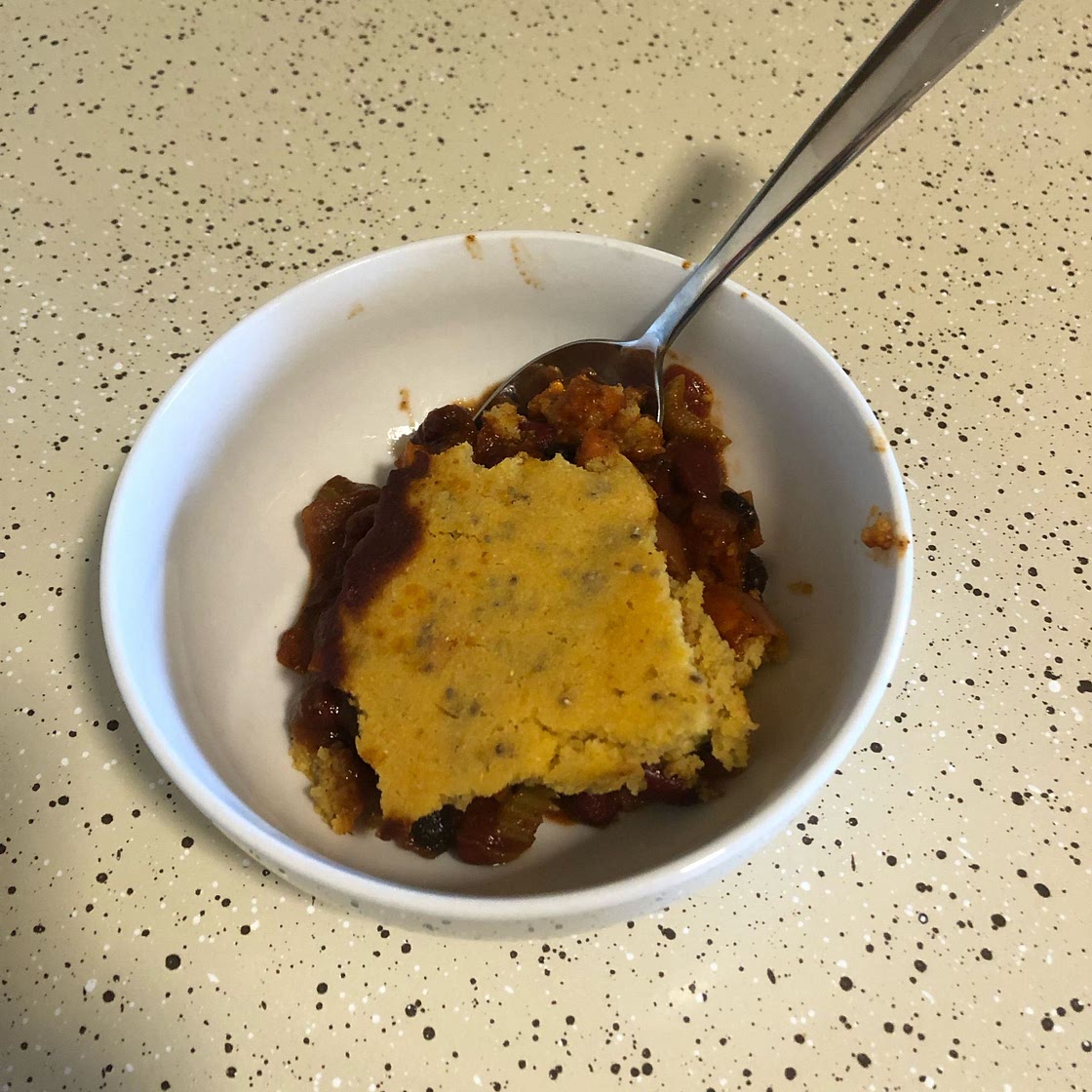 Vegan Chili Cornbread Casserole