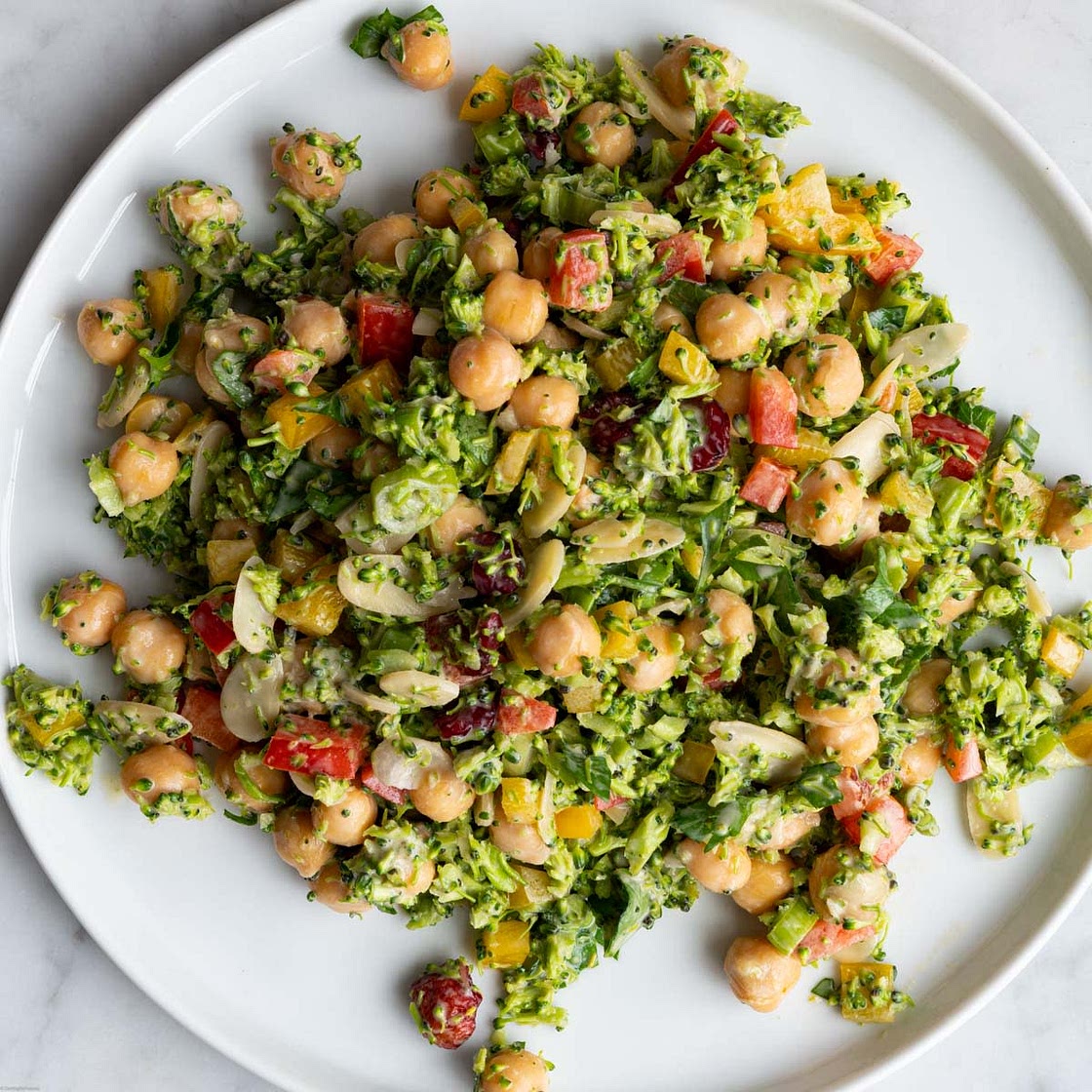 Easy Broccoli Salad With Oil-Free Tahini Dressing