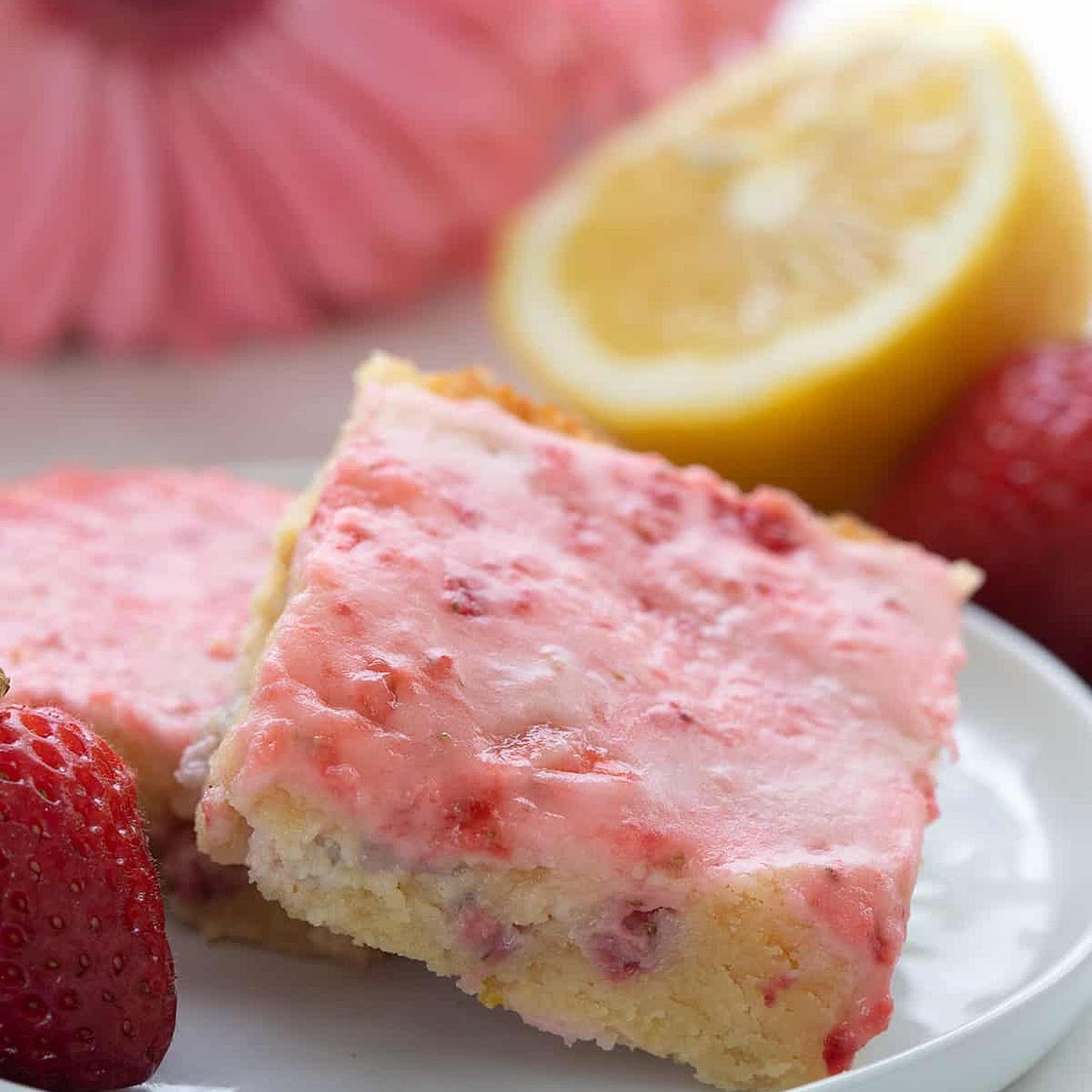 Keto Strawberry Lemon Blondies Recipe