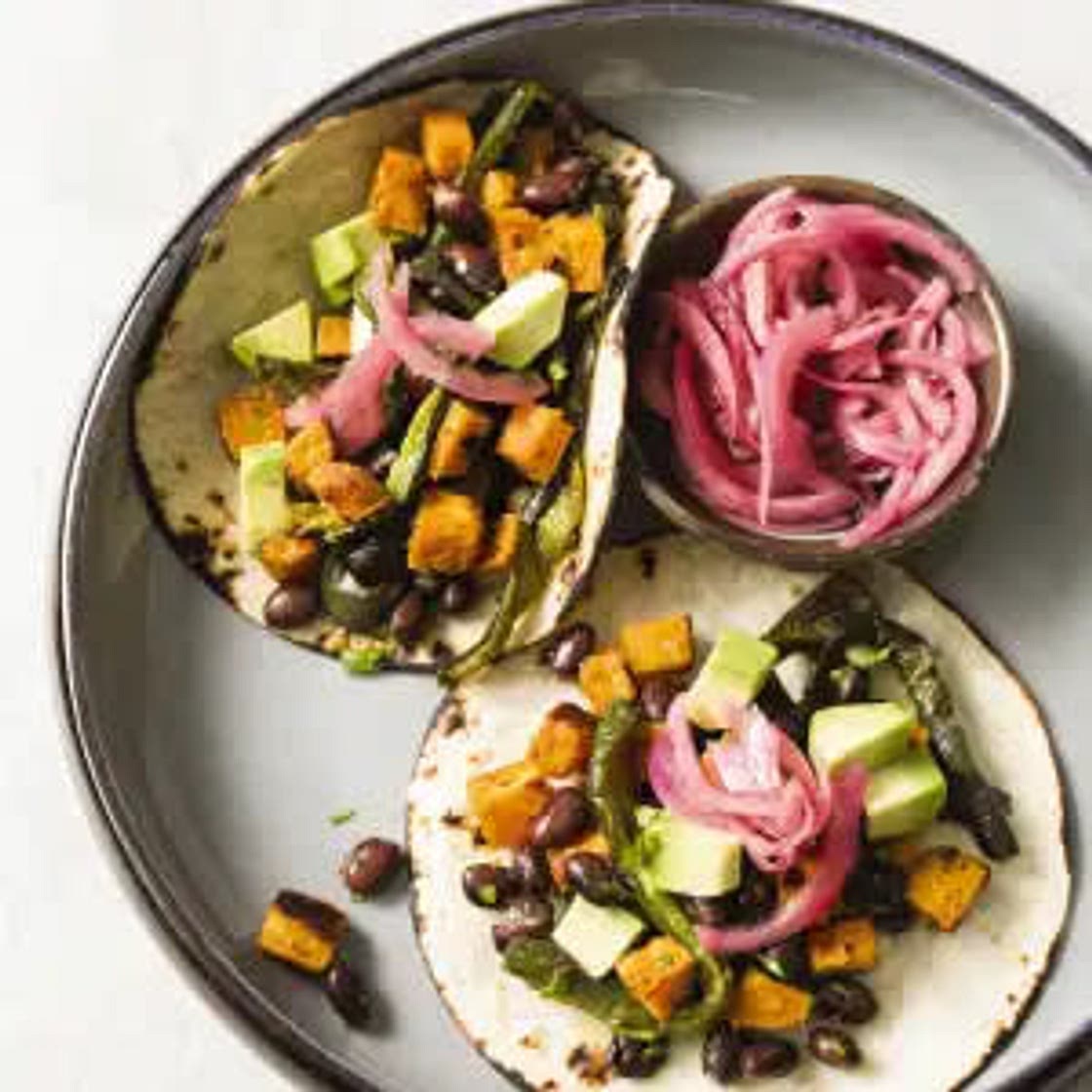 Black bean and sweet potato tacos