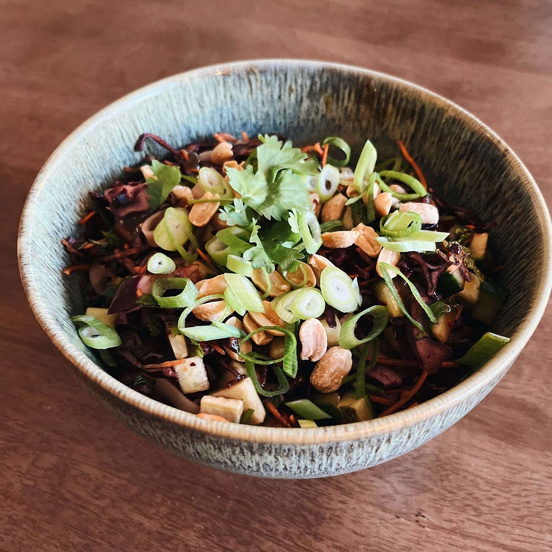 Carrot and red cabbage noodle salad