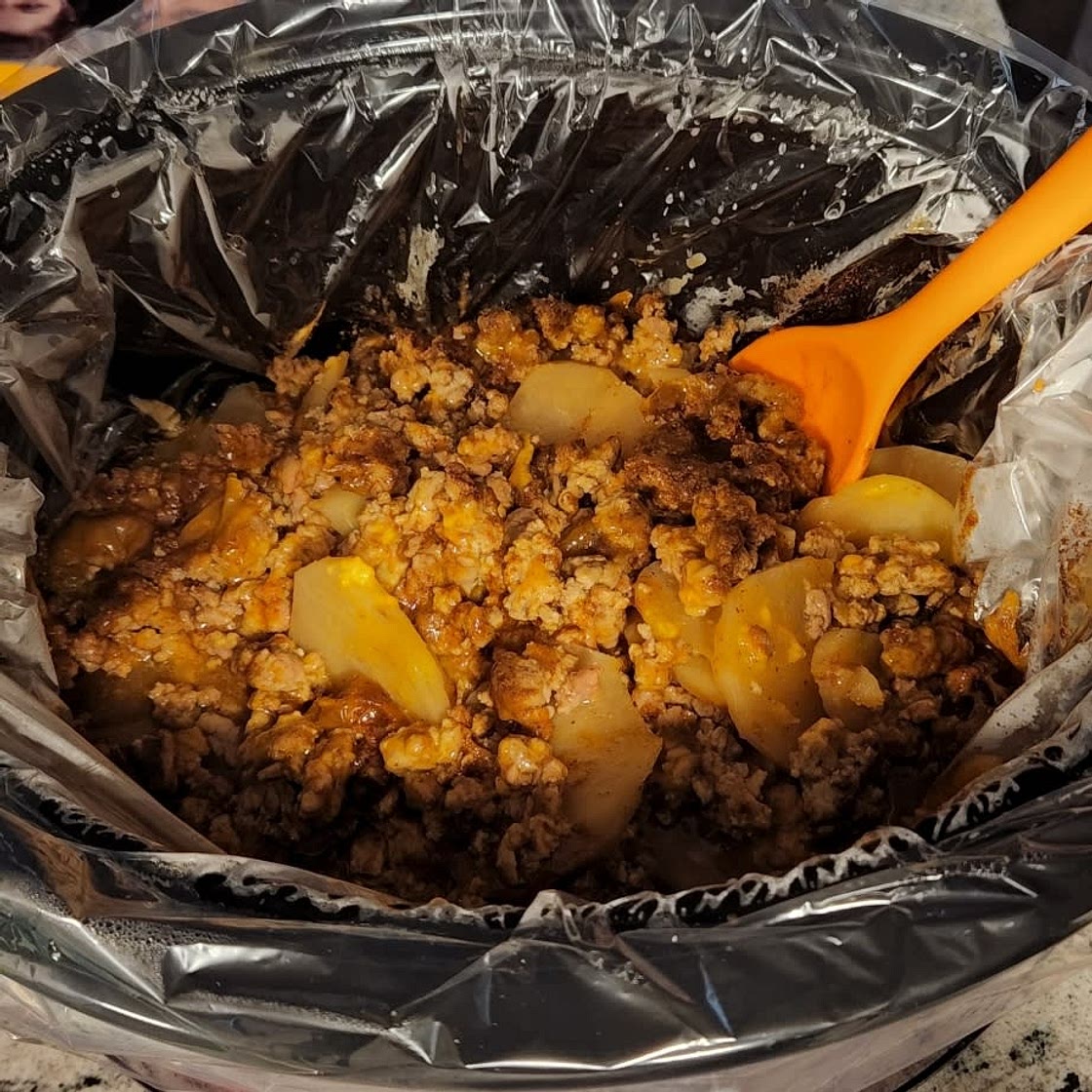 Crock Pot Beefy Potato Taco Casserole