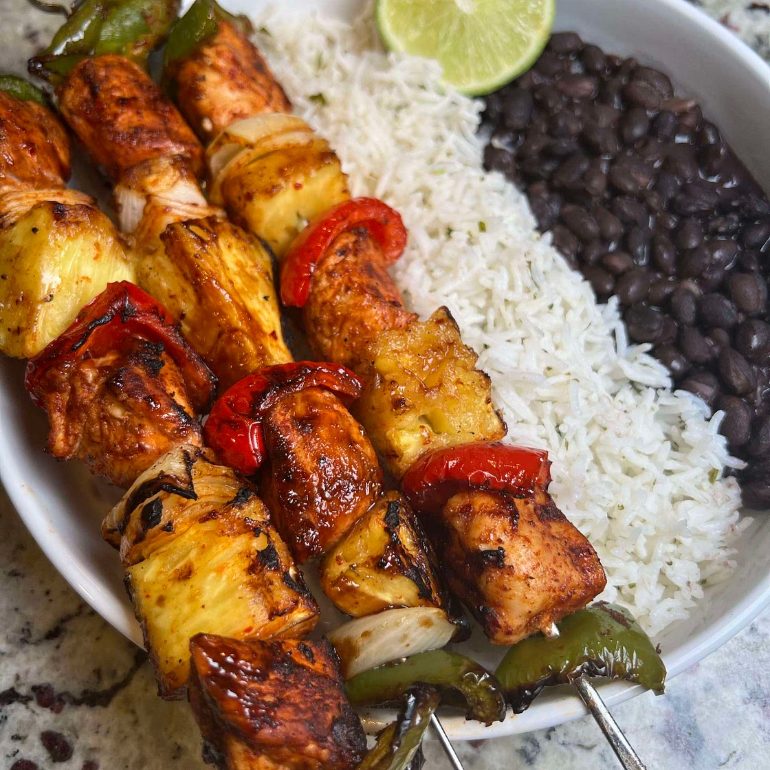 Chili Lime Chicken and Pineapple Skewers 