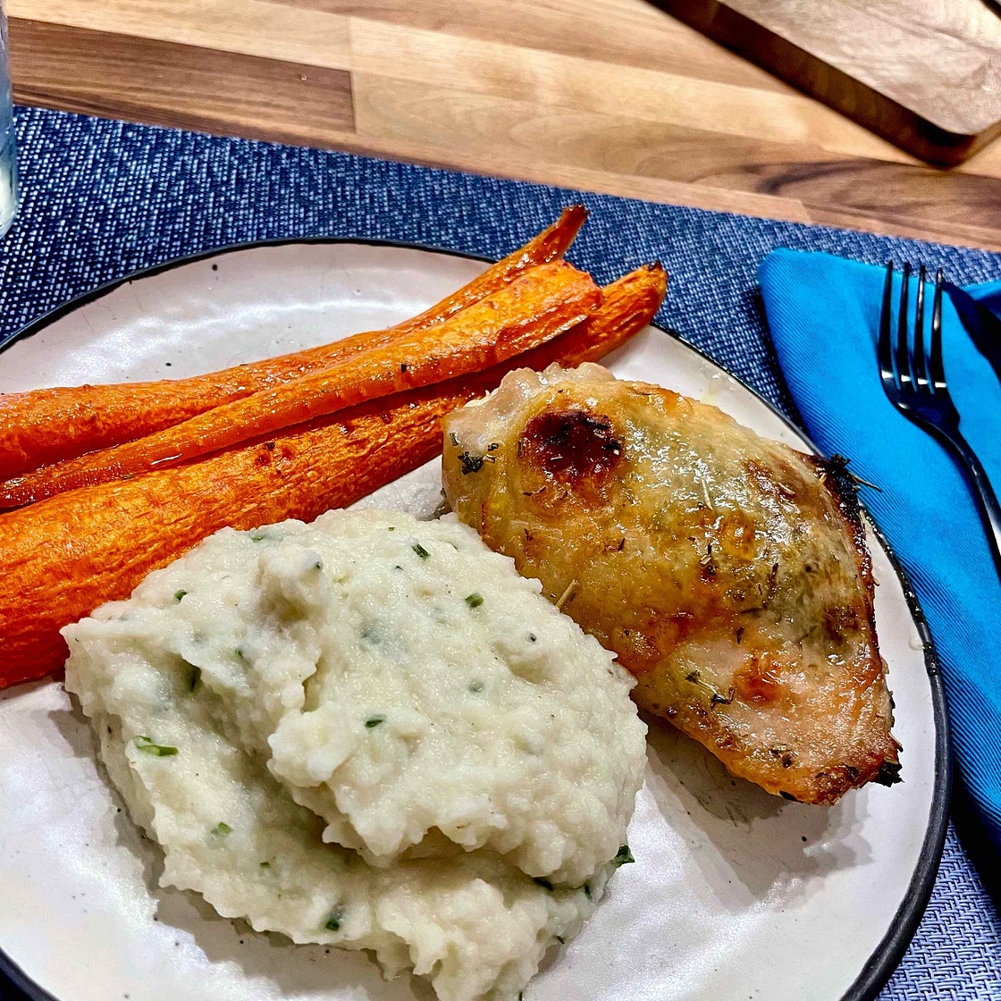 Roasted Maple-Glazed Chicken & Carrots