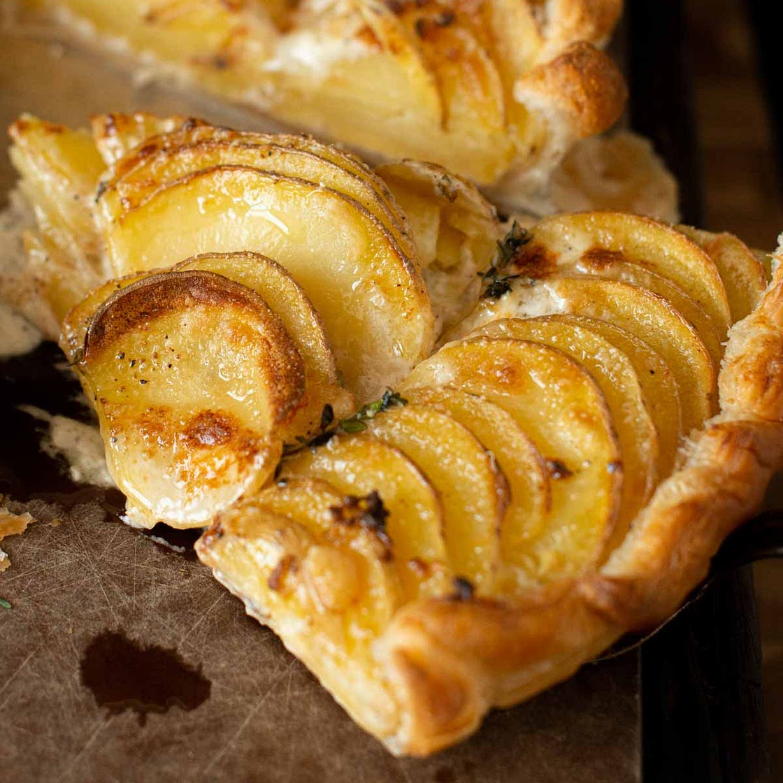 Vegan Potato Tart with Sour Cream and Thyme