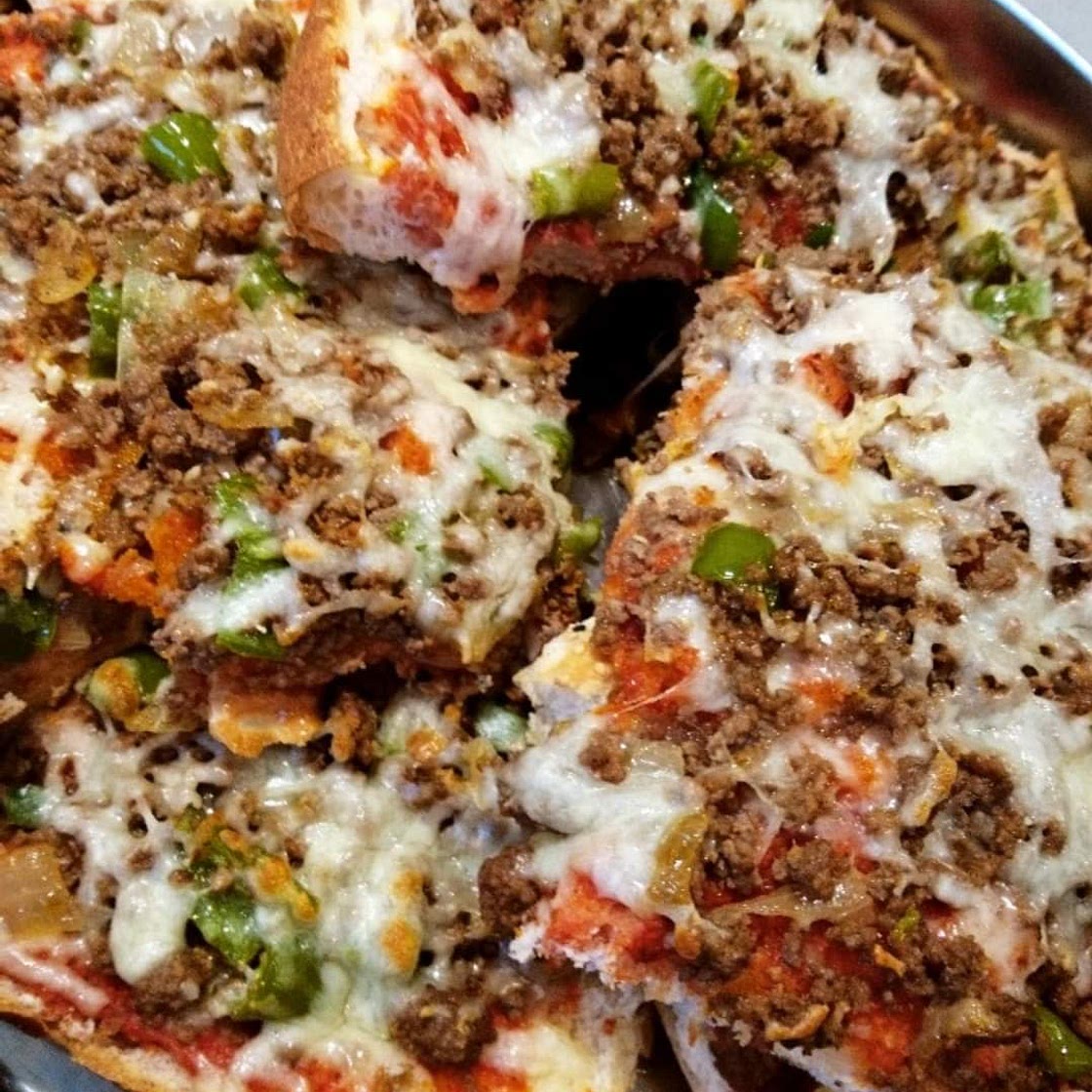 Fladenbrot Hackfleisch Pizza