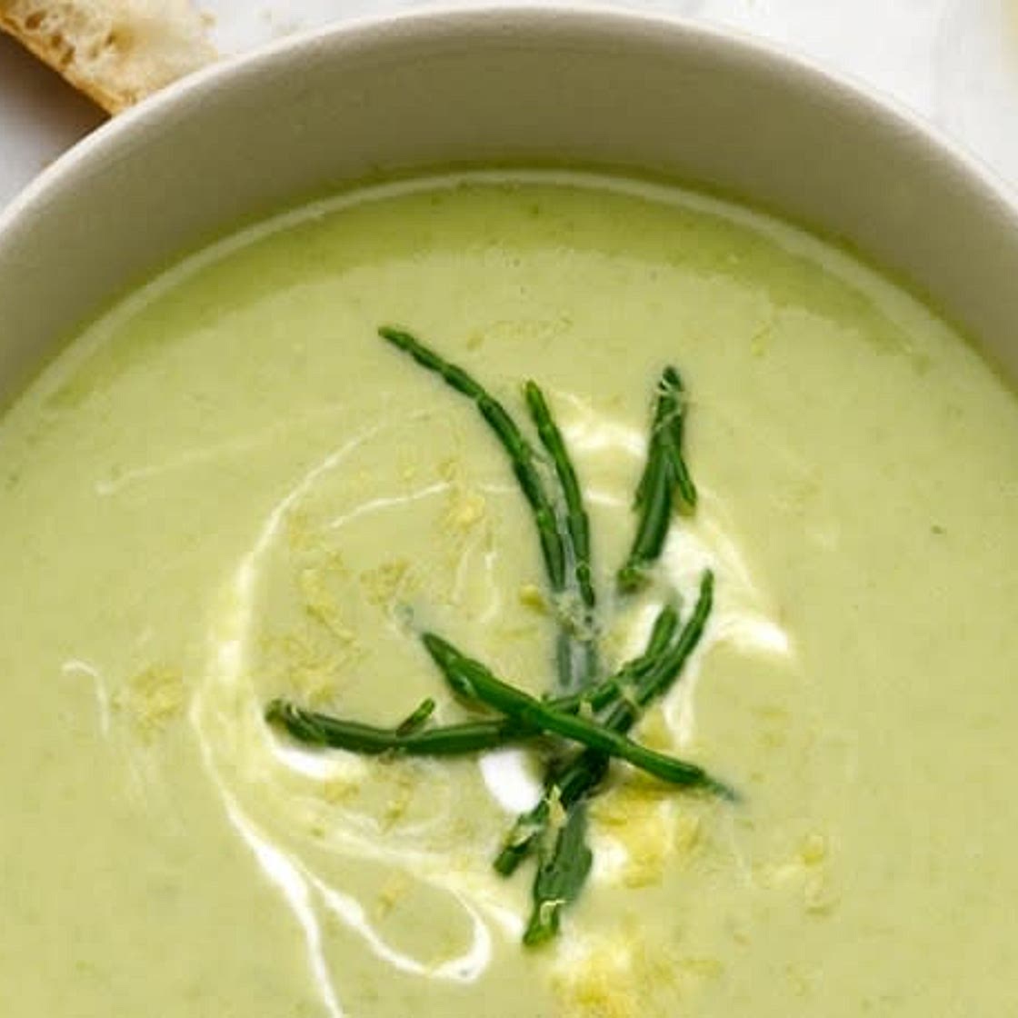 Asparagus vichyssoise soup