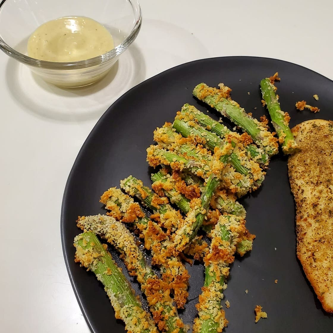 Air Fryer Asparagus Fries with Lemon Dijon Aioli
