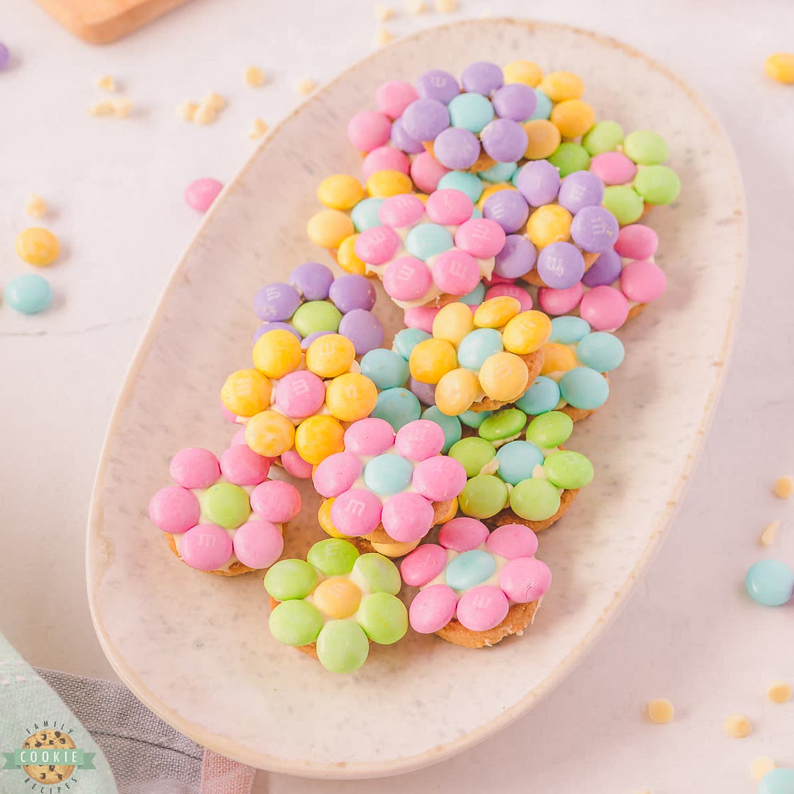 M&M SPRING FLOWER COOKIE BITES