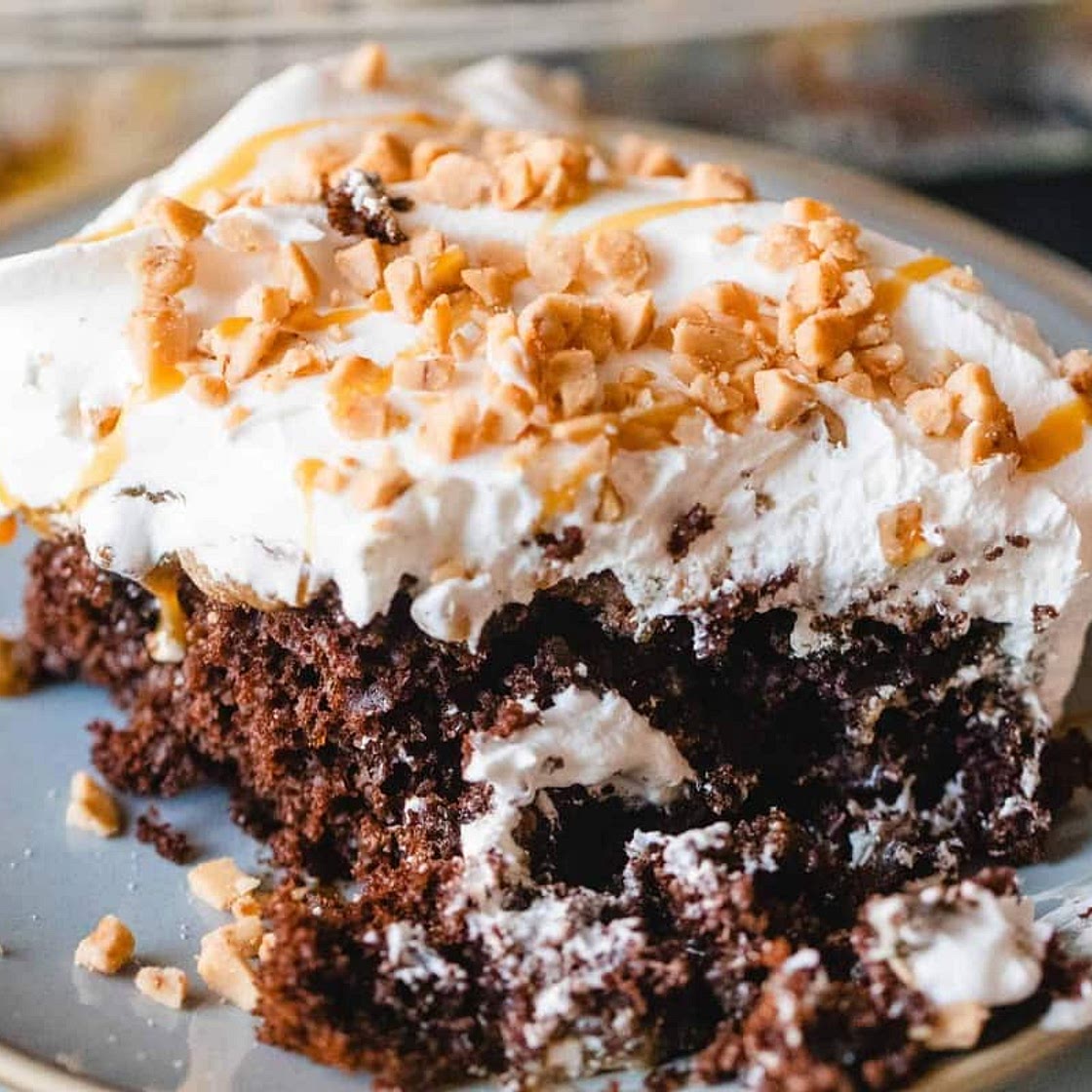 Heath Bar Chocolate Caramel Cake