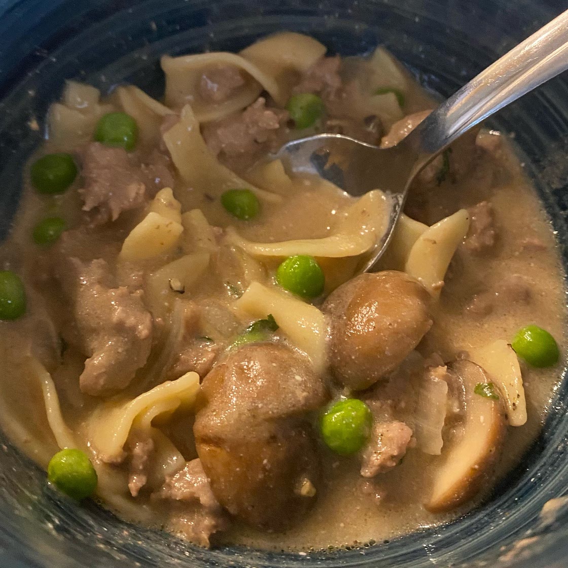One Skillet Ground Beef Stroganoff