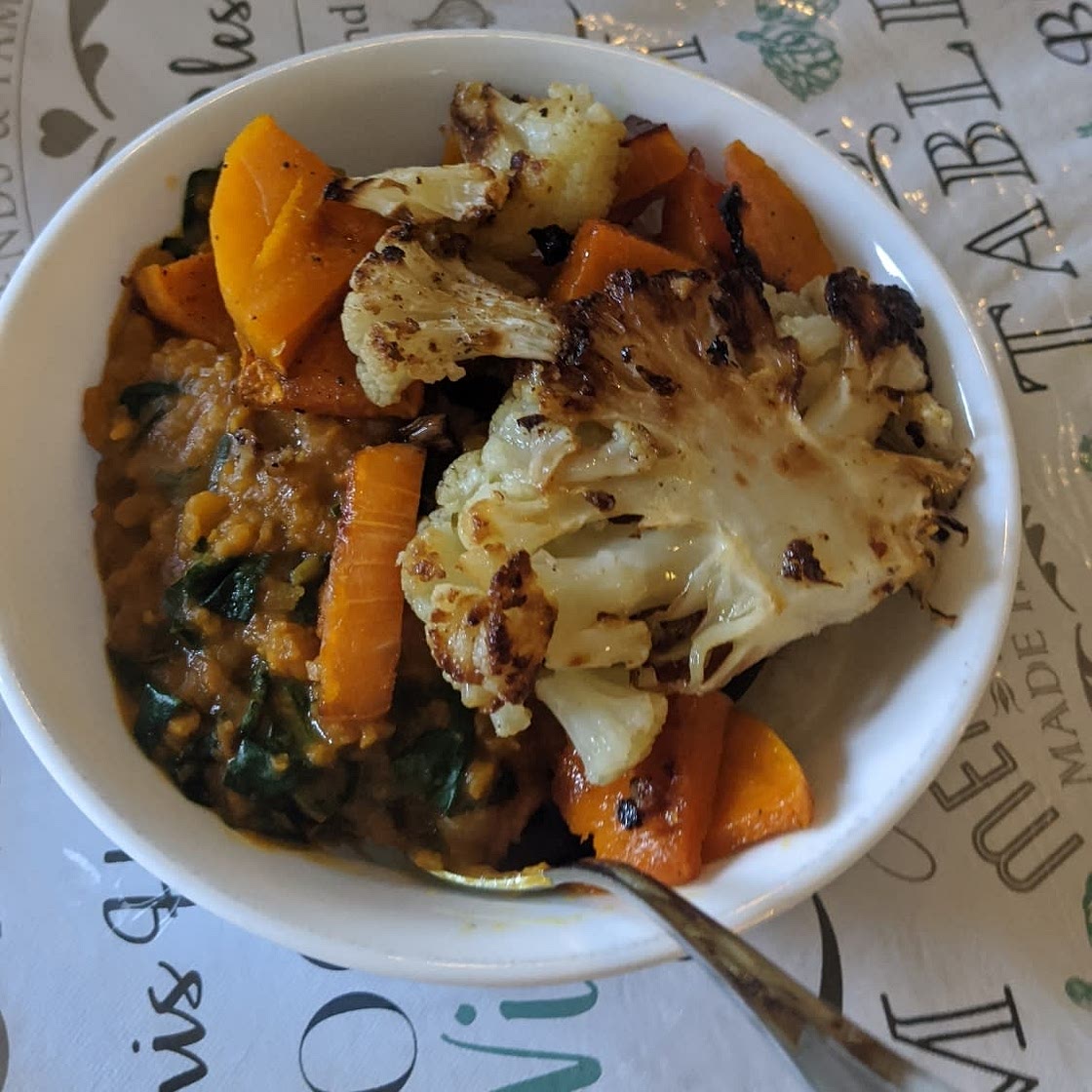 Easy Yellow Split Pea and Spinach Dhal (Vegan)