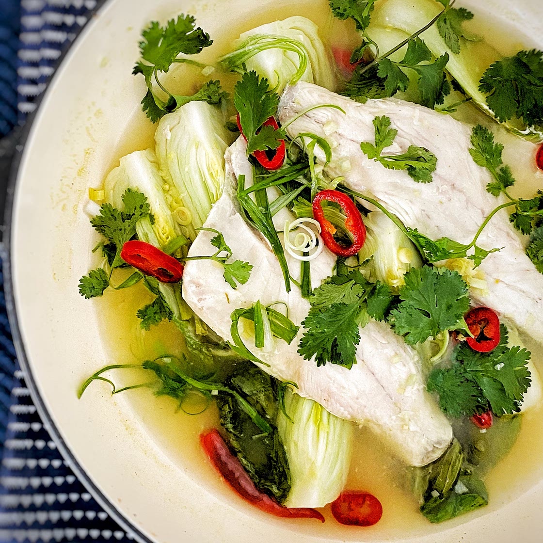 Chef Norman's Poached Sea Bass in Lemongrass and Chilli Sauce