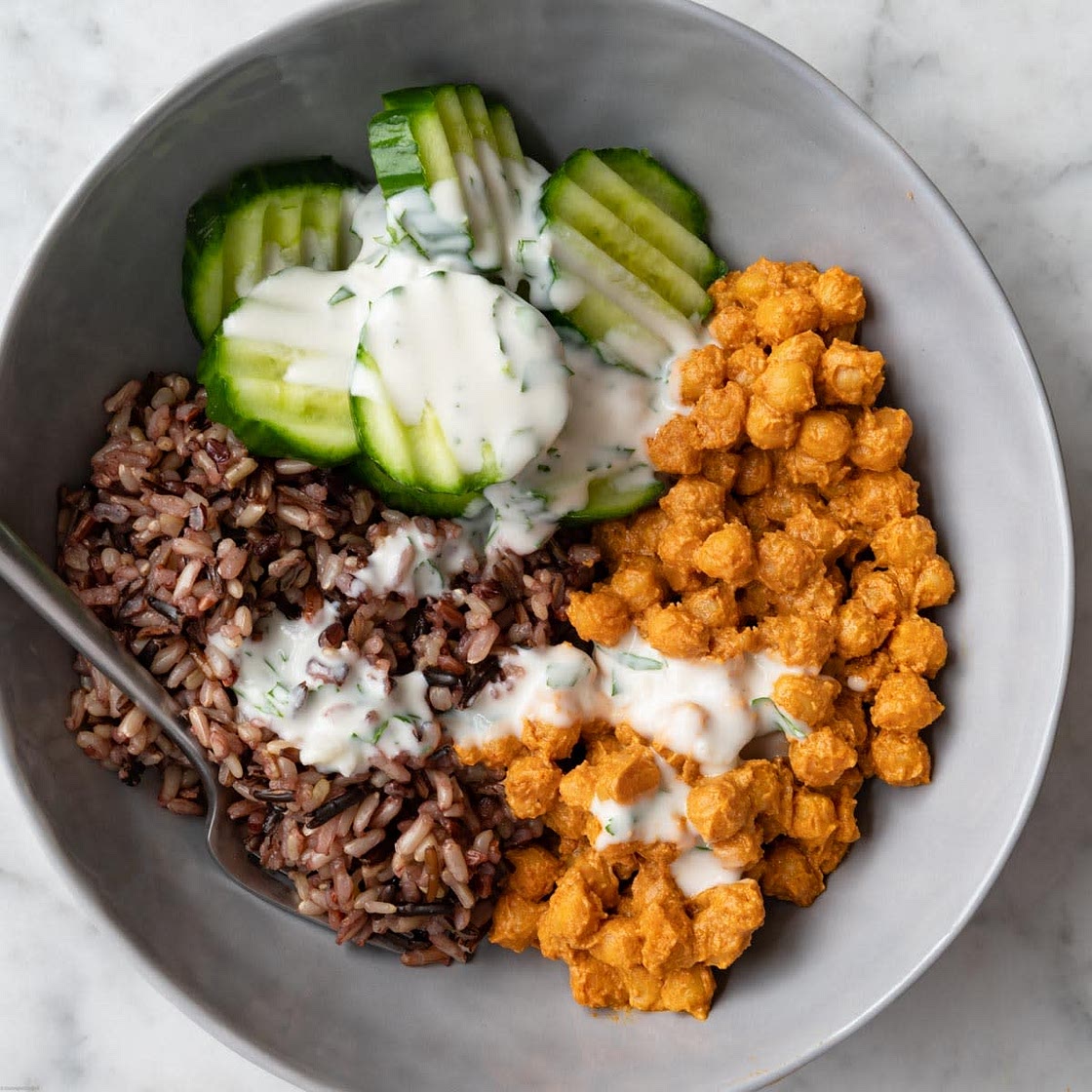 Easy Chickpea Bowl with Oil-Free Dressing