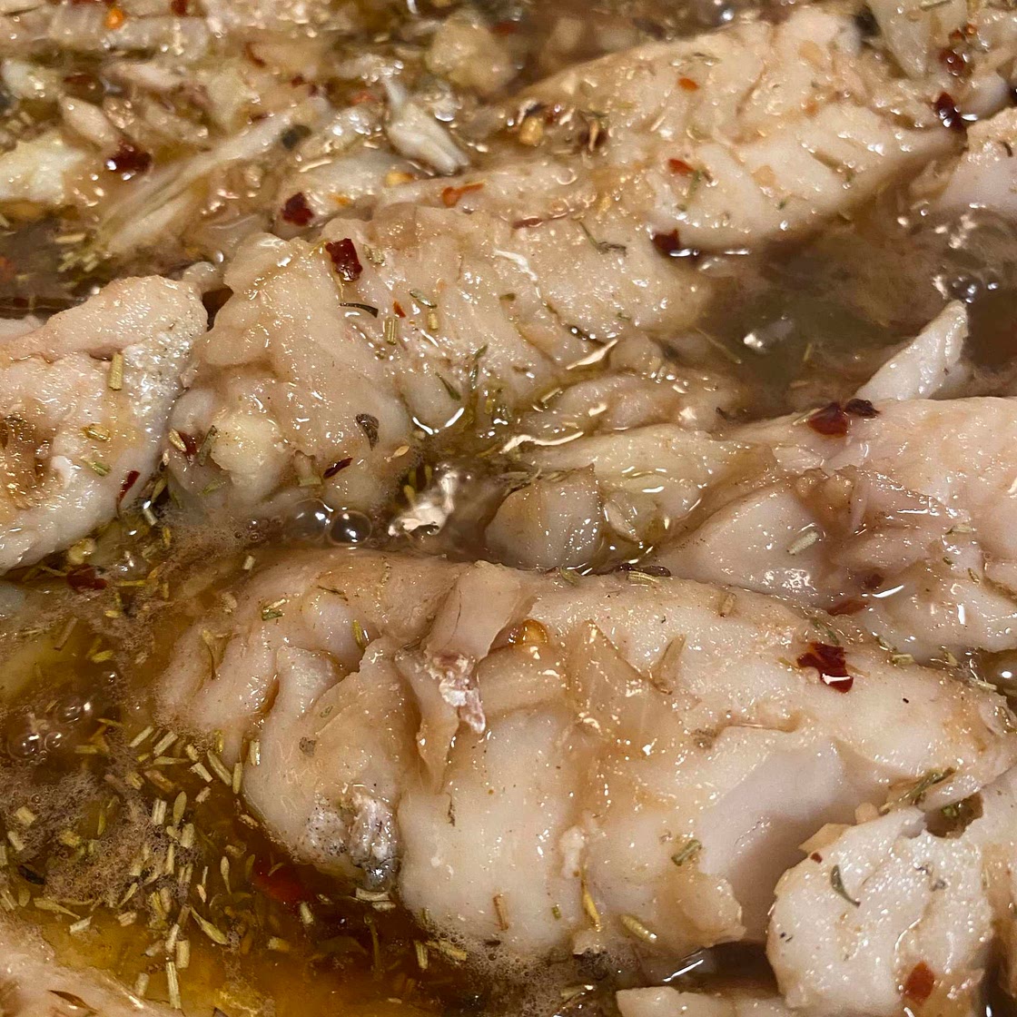 Spicy Honey Garlic Balsamic Glazed Whiting