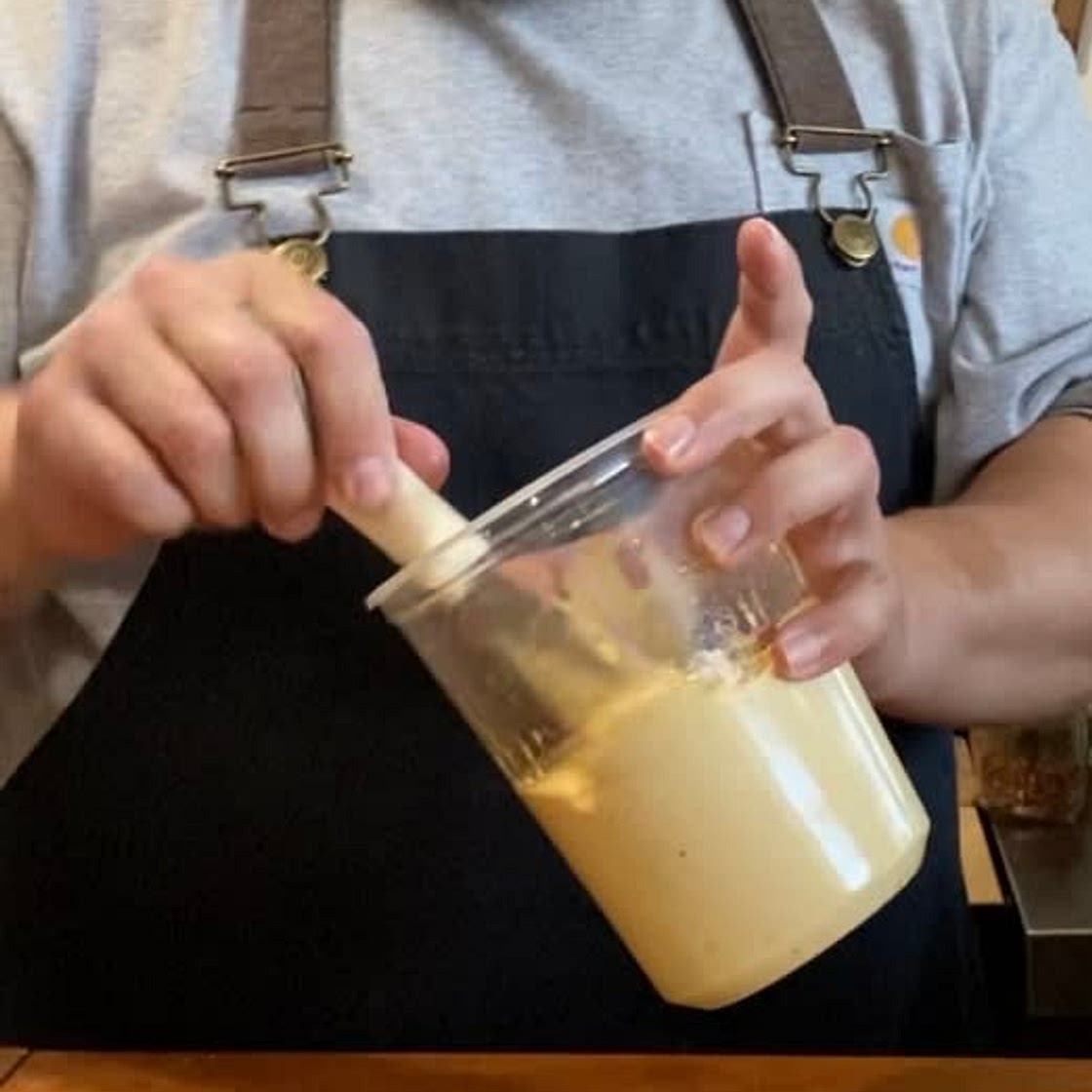 At home kewpie mayo with “drama oil” 