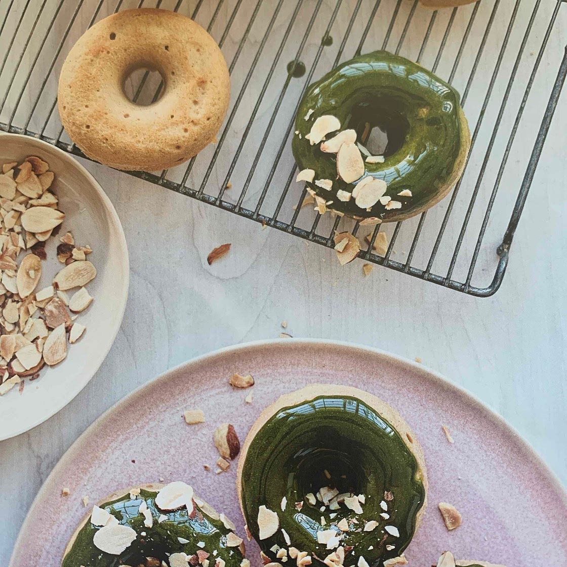 Honey-Matcha Glazed Doughnuts