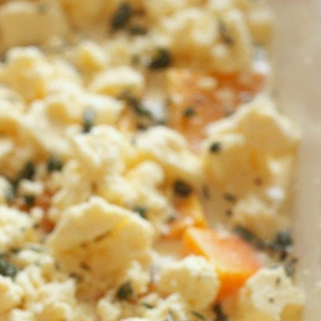 Creamy pumpkin, thyme and feta bake: a cure for winter blues