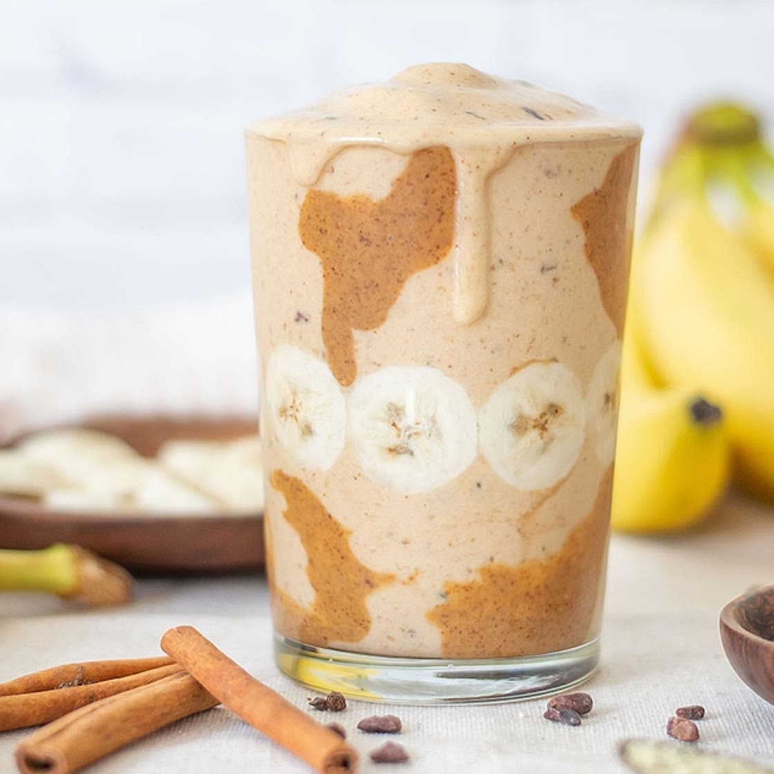 Vegan Banana, Almond Butter, and Cold Brew Smoothie