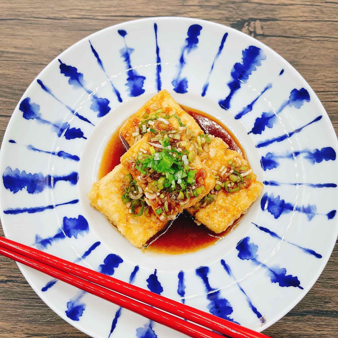 Agedashi Tofu ( Deep Fried Tofu) with Green Onion Sauce