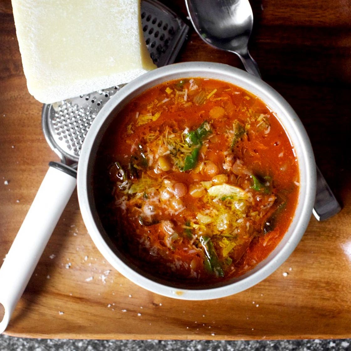 Lentil Soup with Sausage, Chard and Garlic