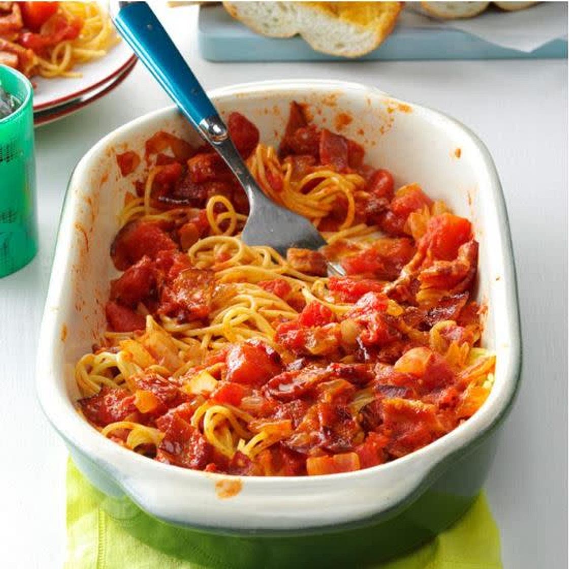 Spaghetti with Bacon & Oregano