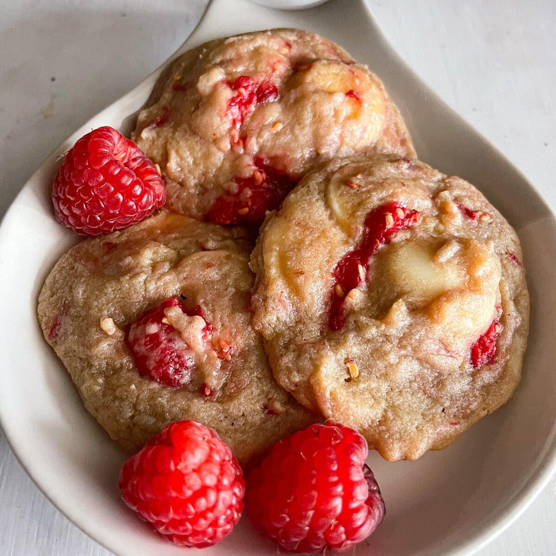 Raspberry White Chocolate Pudding Cookies
