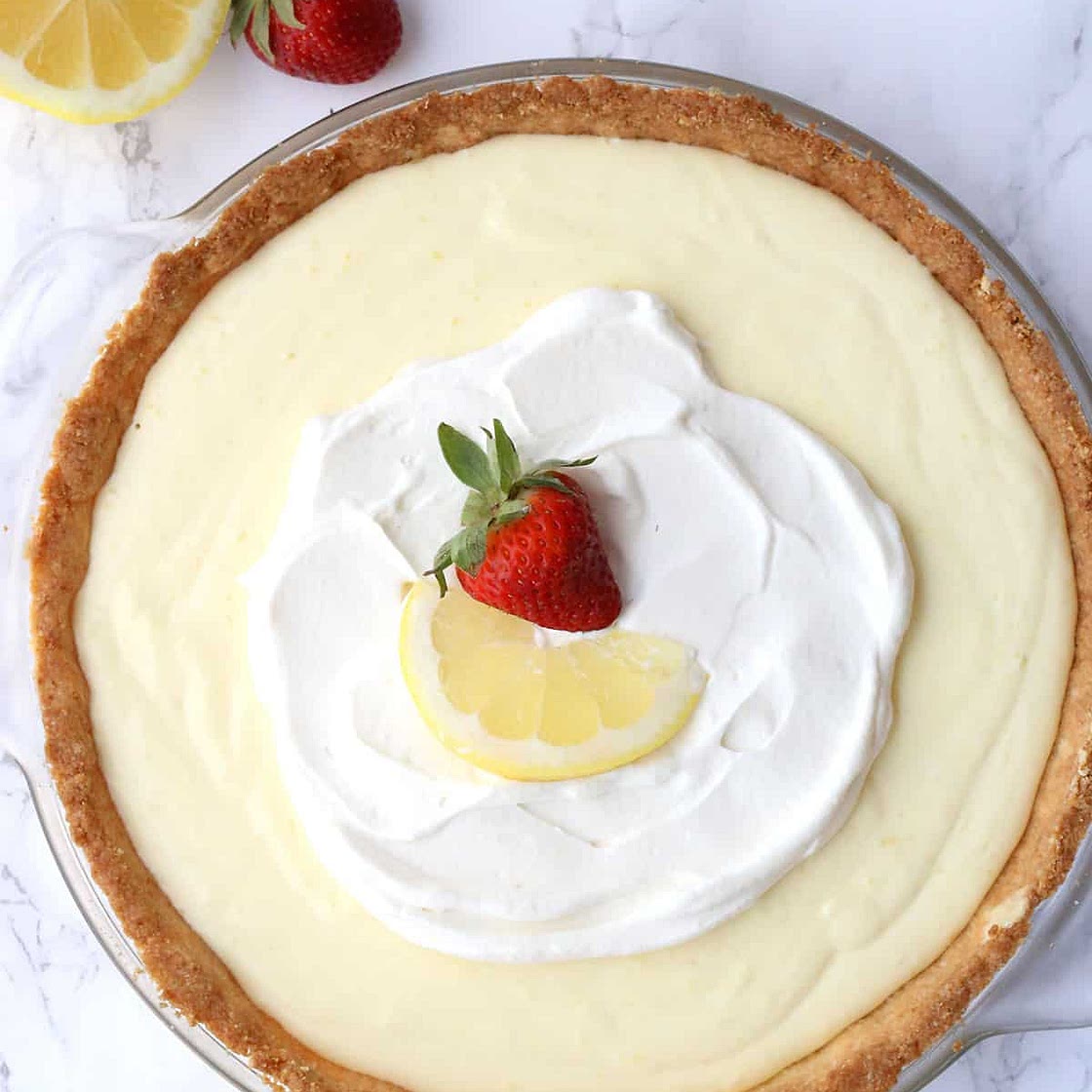 Keto Lemon Sour Cream Pie