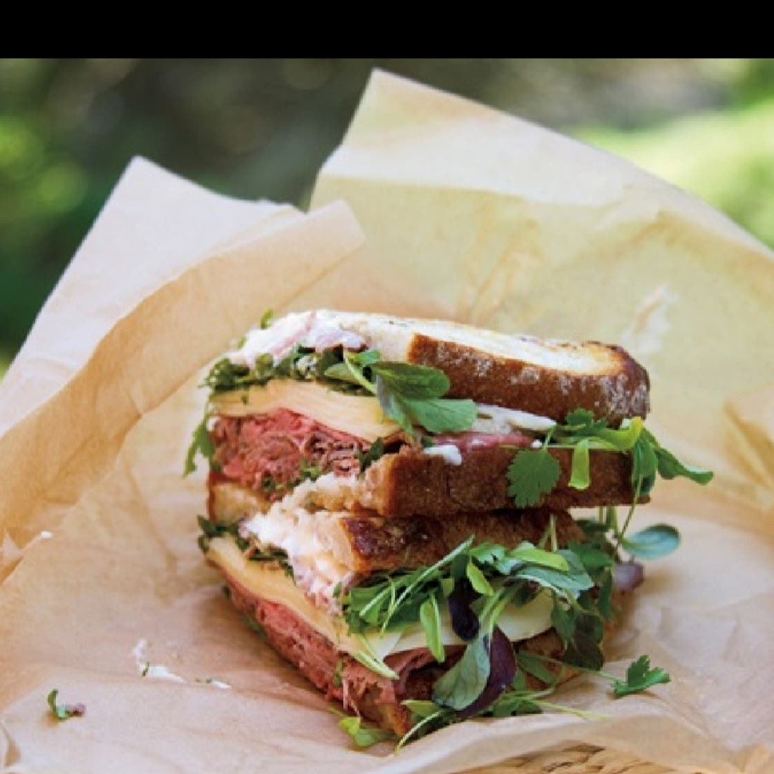 Grilled Eggplant and Cheese Sandwich with Asian Micros