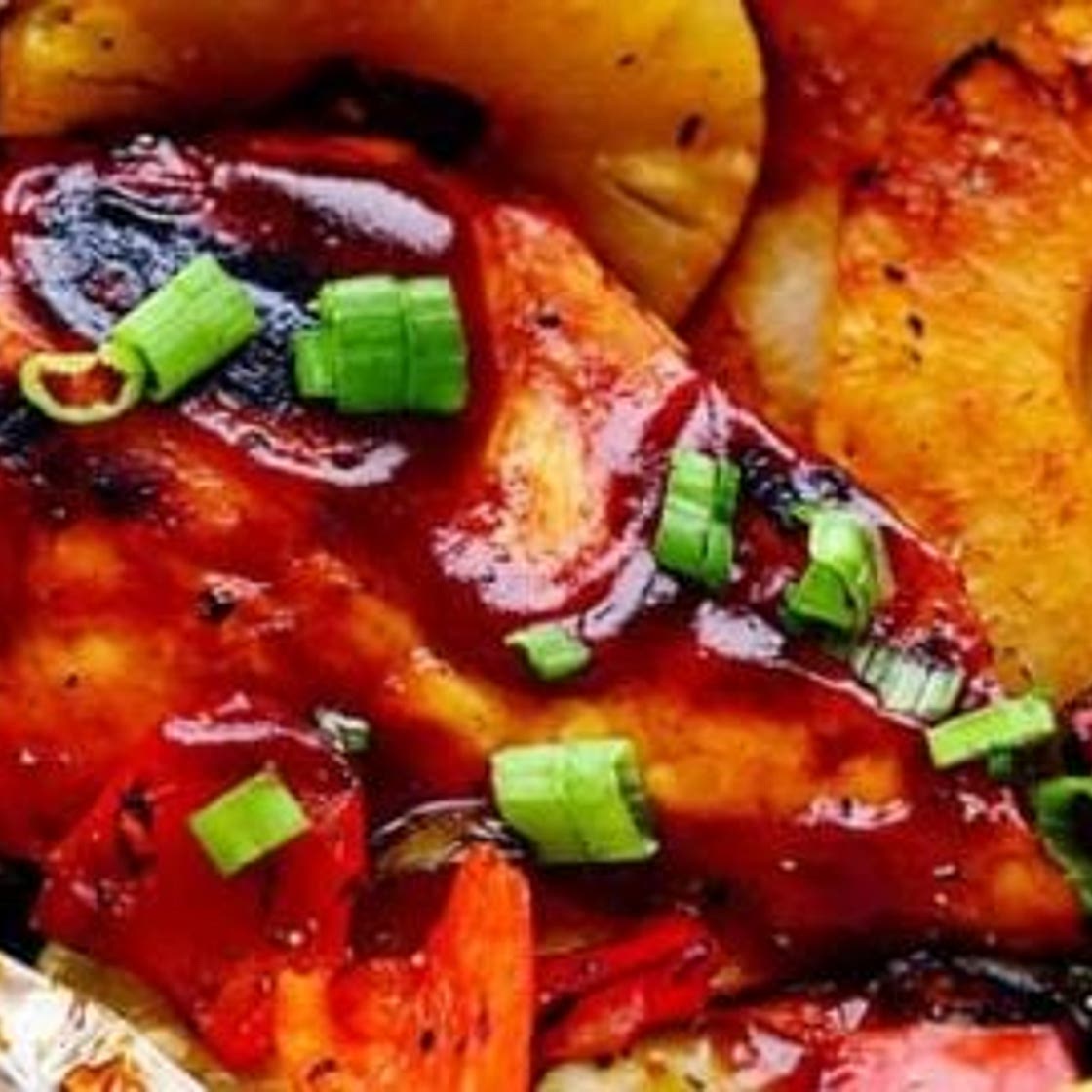 Grilled Hawaiian Barbecue Chicken in Foil
