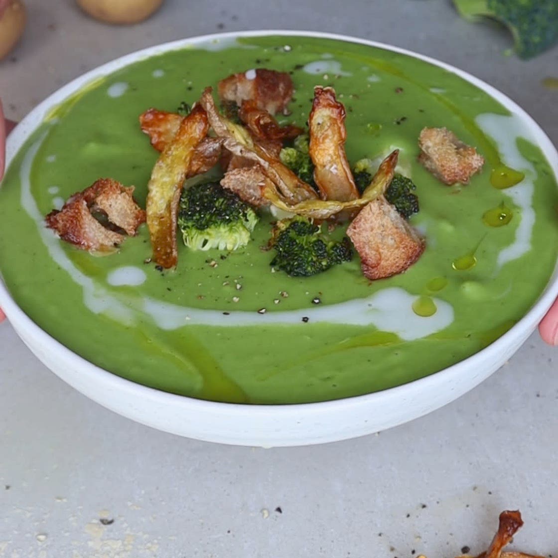No Waste Broccoli Stem Soup