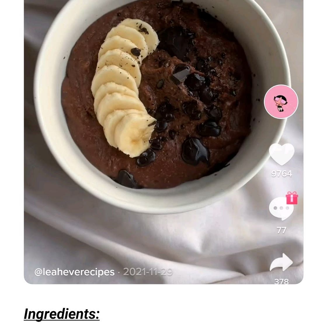 Brownie batter oats