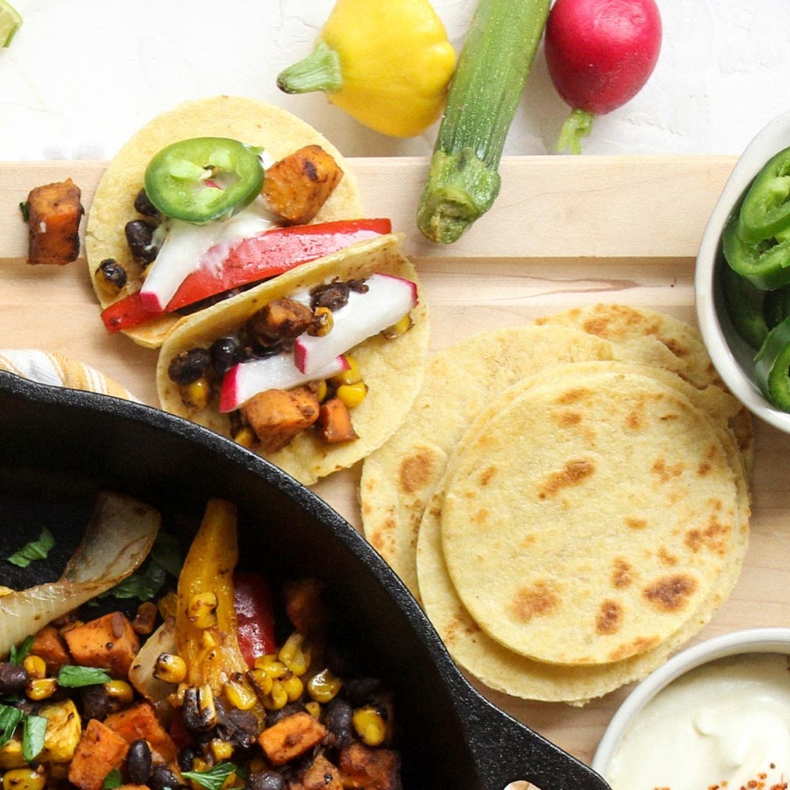 Mini Sweet Potato & Black Bean Fajitas