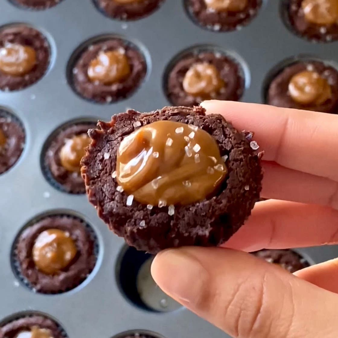 Salted Caramel Brownie Bites