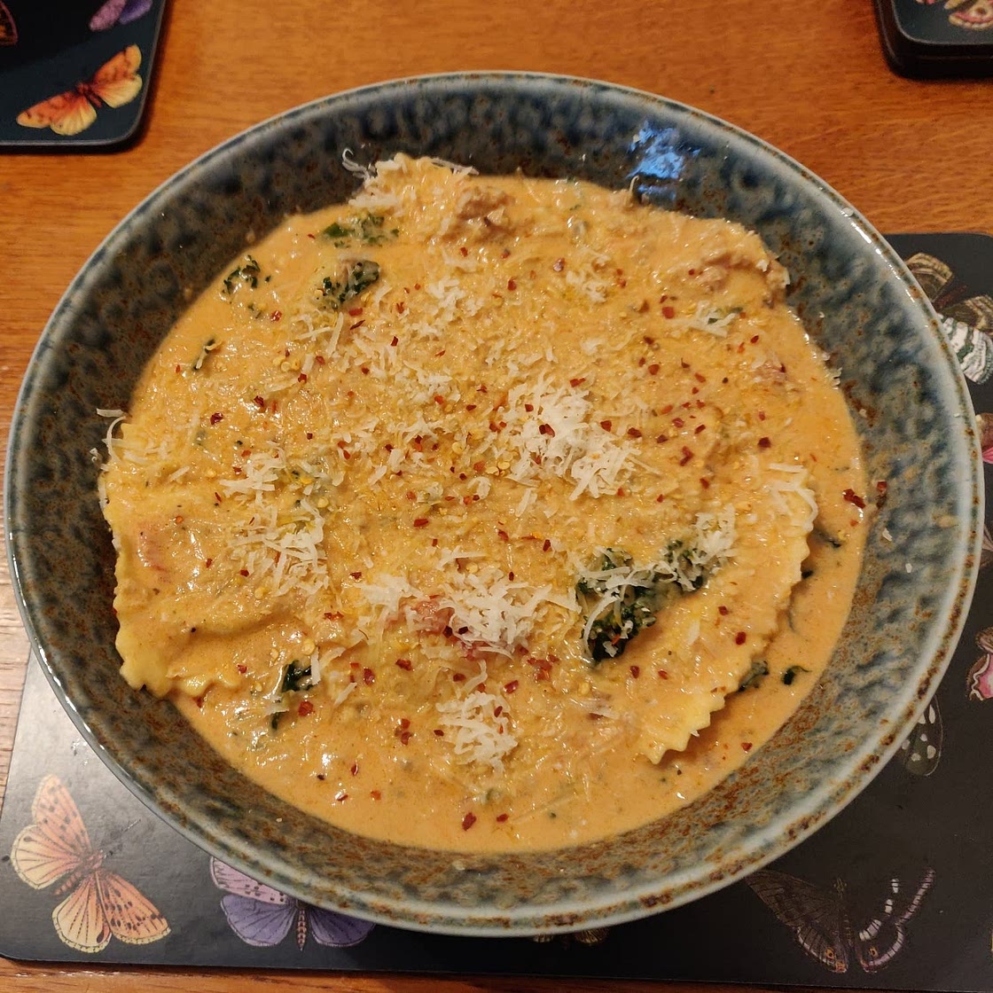 Tortellini Soup with Italian Sausage and Kale